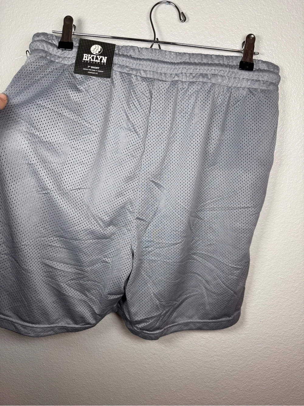 BKLYN Athletics Mens Mesh Athletic Shorts Gray Size Medium 7